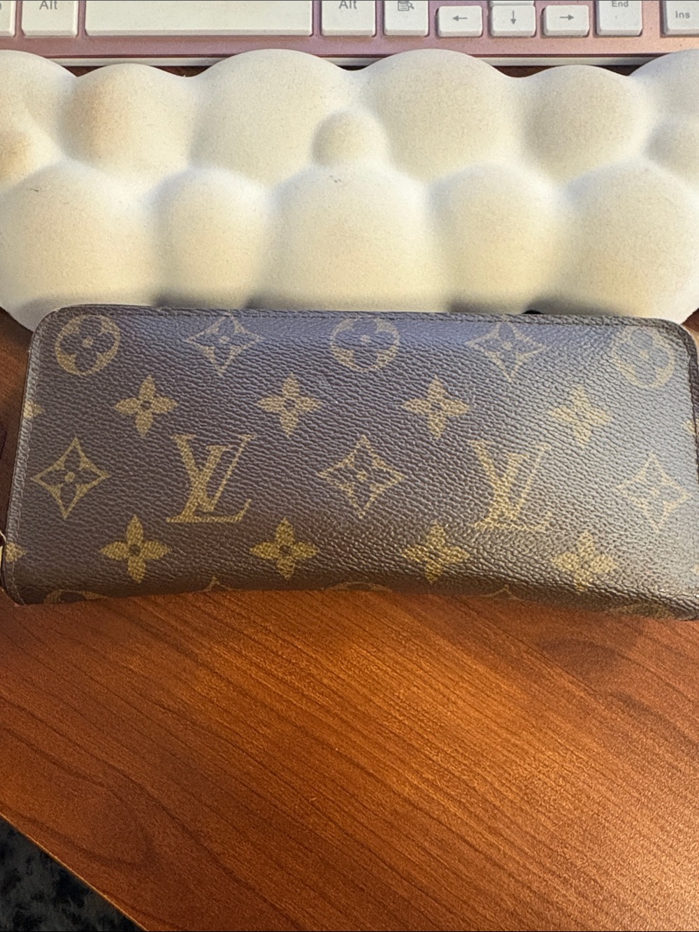 Louis Vuitton Monogram Zip Card Holder in Brown and Gold